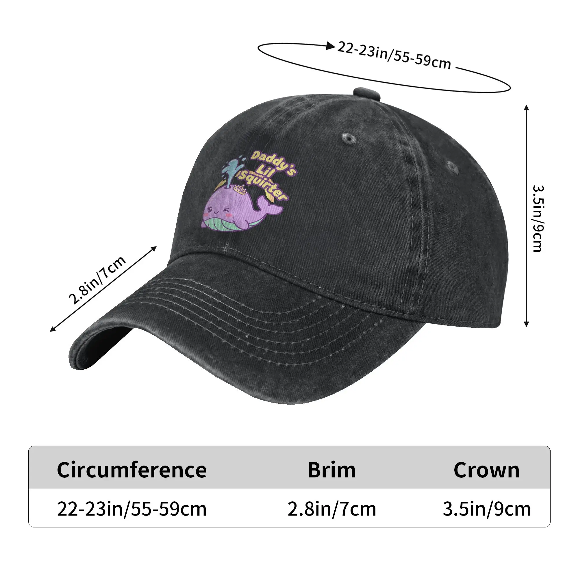 Daddy's Lil Squirter Funny Whale Inappropriate Casual Baseball Cap Spring  Trucker Hat Hot Sale Outdoor Sports Snapback Cap