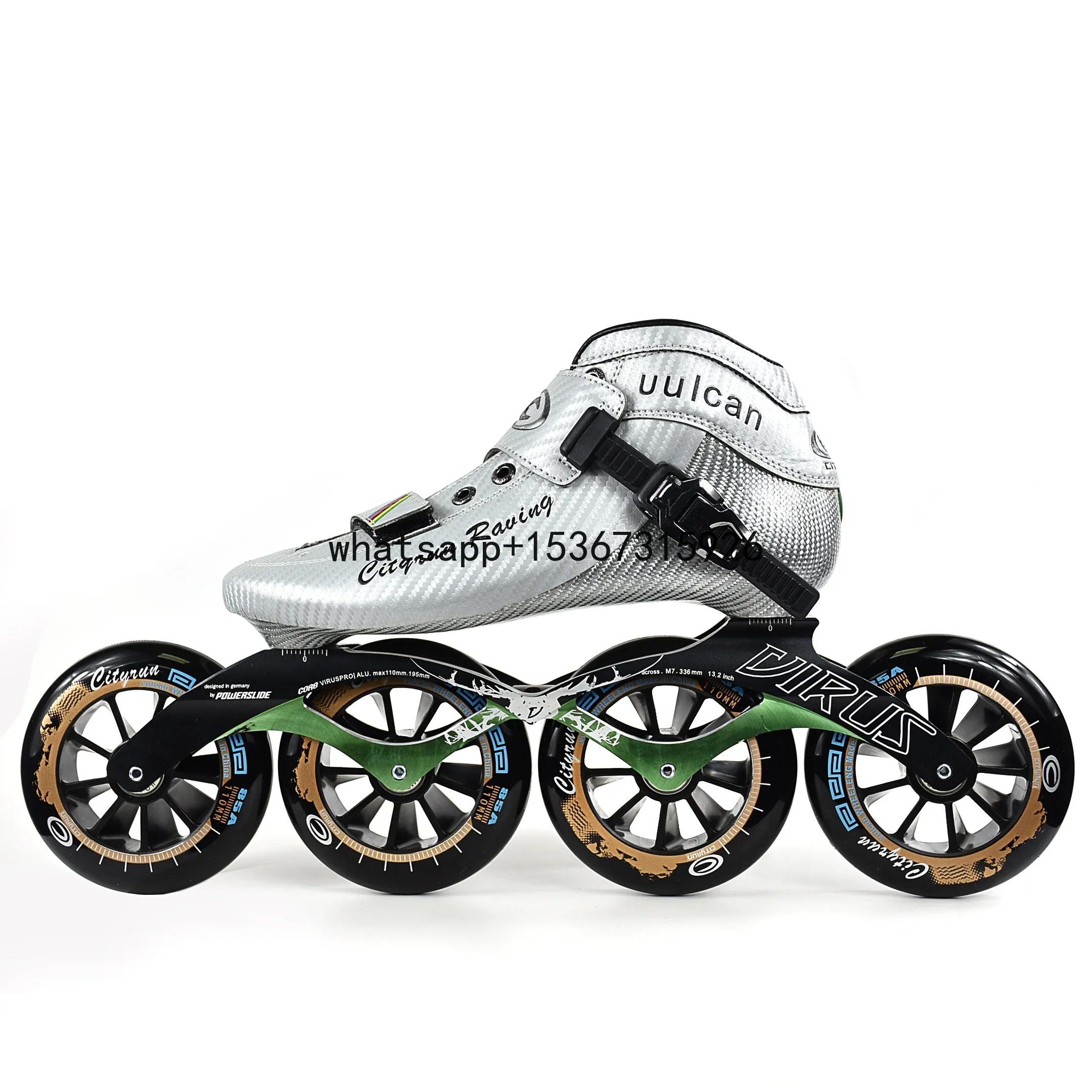 Carbon Fiber CNC Frame 4 Pcs 110mm PU wheels professional racing inline speed race skates