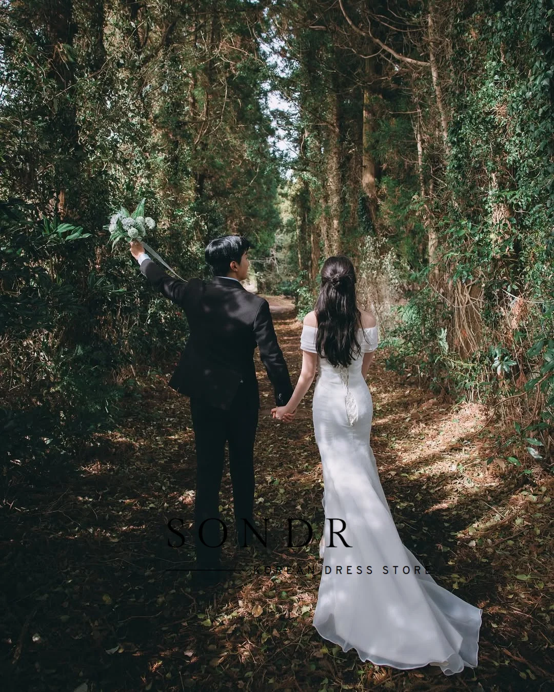 Sondr полурусалка шелковая органза корейские свадебные платья с вырезом лодочкой со шлейфом свадебное платье по индивидуальному заказу свадебная фотосессия