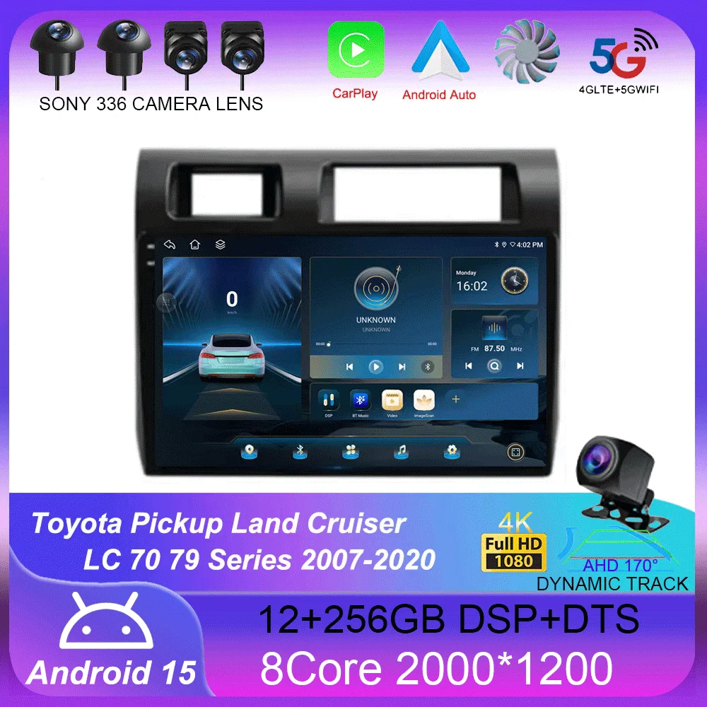 

9" Android 15 For Toyota Pickup Land Cruiser LC 70 79 Series 2007-2020 Autoradio Carplay Multimedia Player Car Radio GPS WIFI+4G