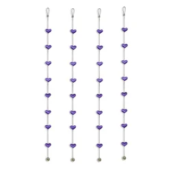 1.5M Magnetic Photo Rope Cable Wire 8 Pcs Heart Magnet Postcard Hanging String for Wedding Wall Photo Display Holder Decorations