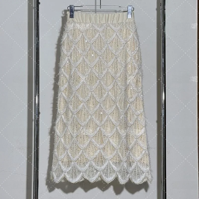 

Faionable Yanie Crossbody с блестками для похудения, облегающая юбка с высокой талией и запахом, длинный топ све, женская юбка миди прямого кроя