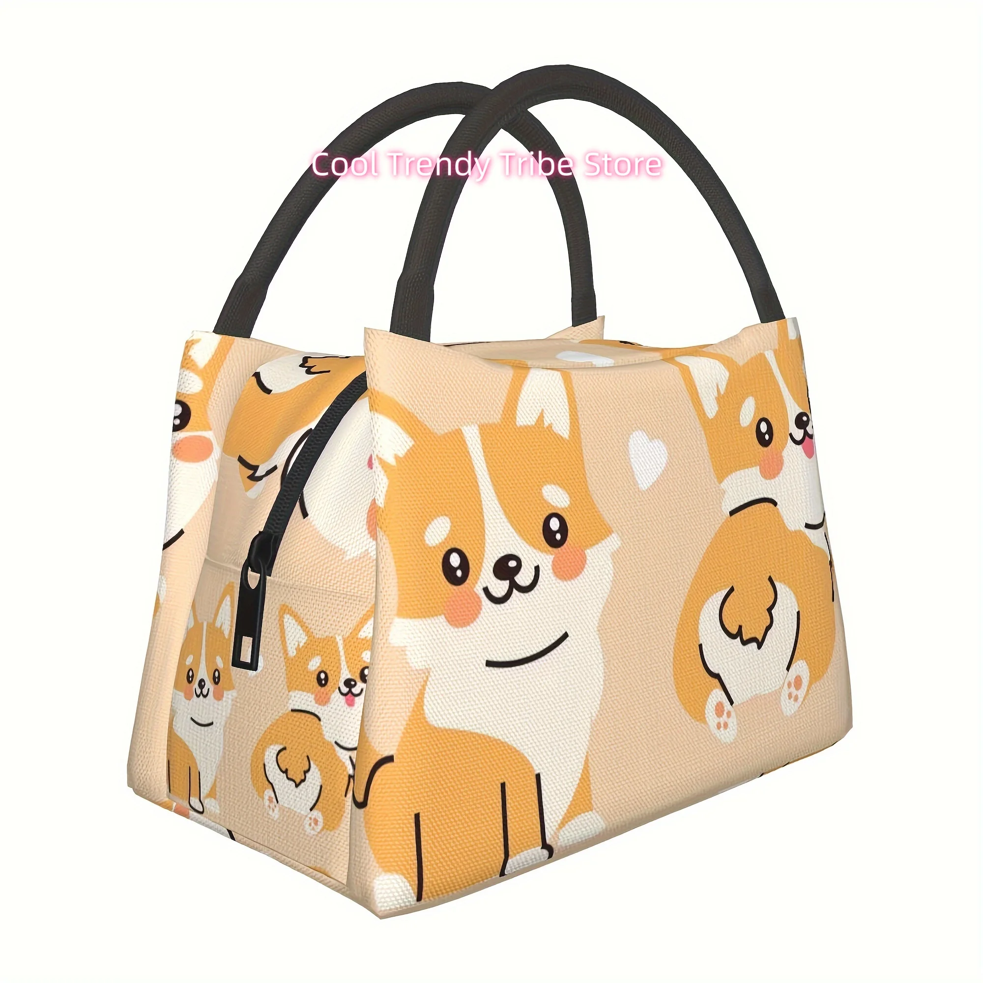 1pc Corgi, Portable Reusable Cooler Bag, Insulation Lunch Bag,   for Camping Picnic Beach, Suitable for Home, Restaurant