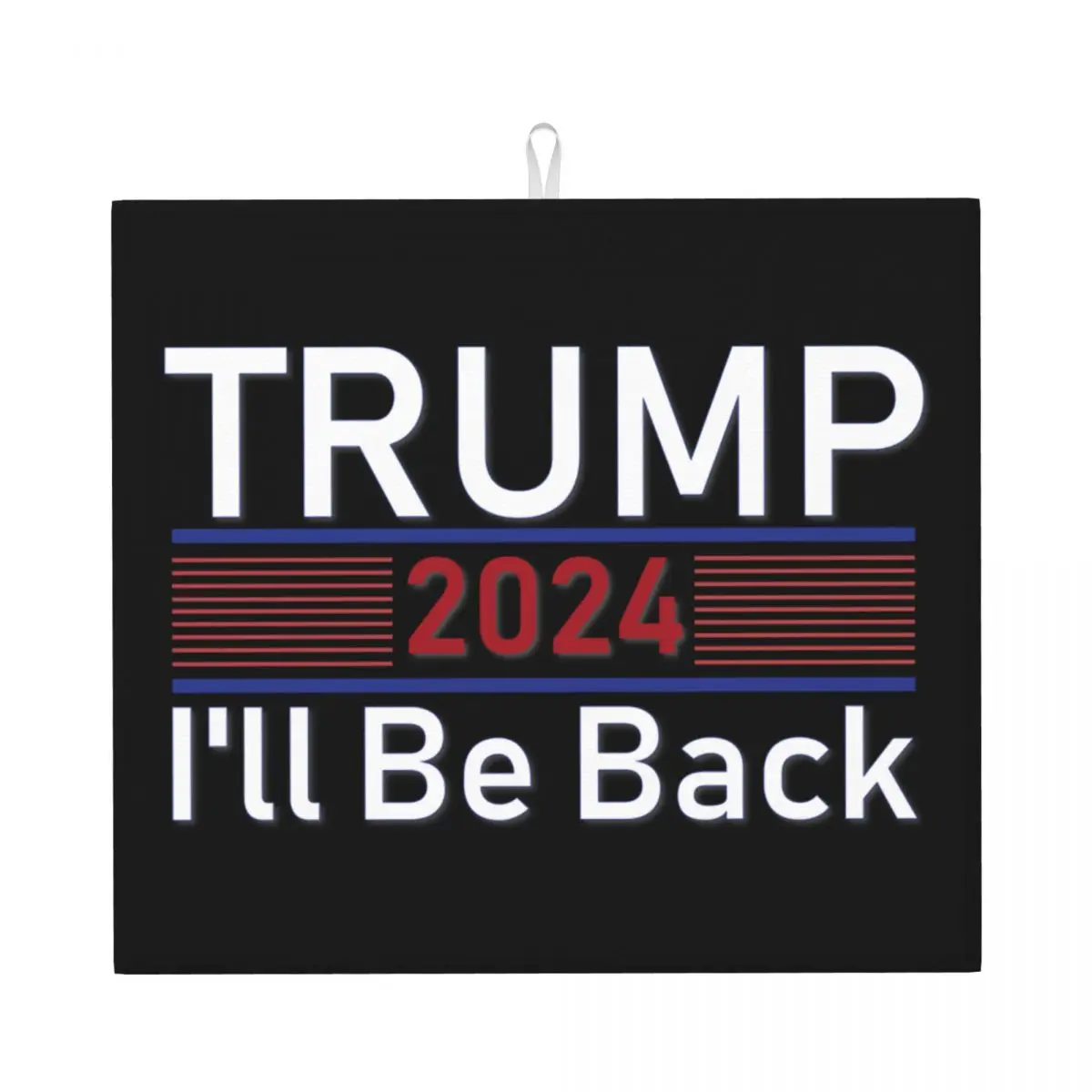 Custom Quick Dry Trump 2024 I'll Be Back Dish Drying Pads Absorbent Microfiber Drainer Mats for Kitchen Countertop