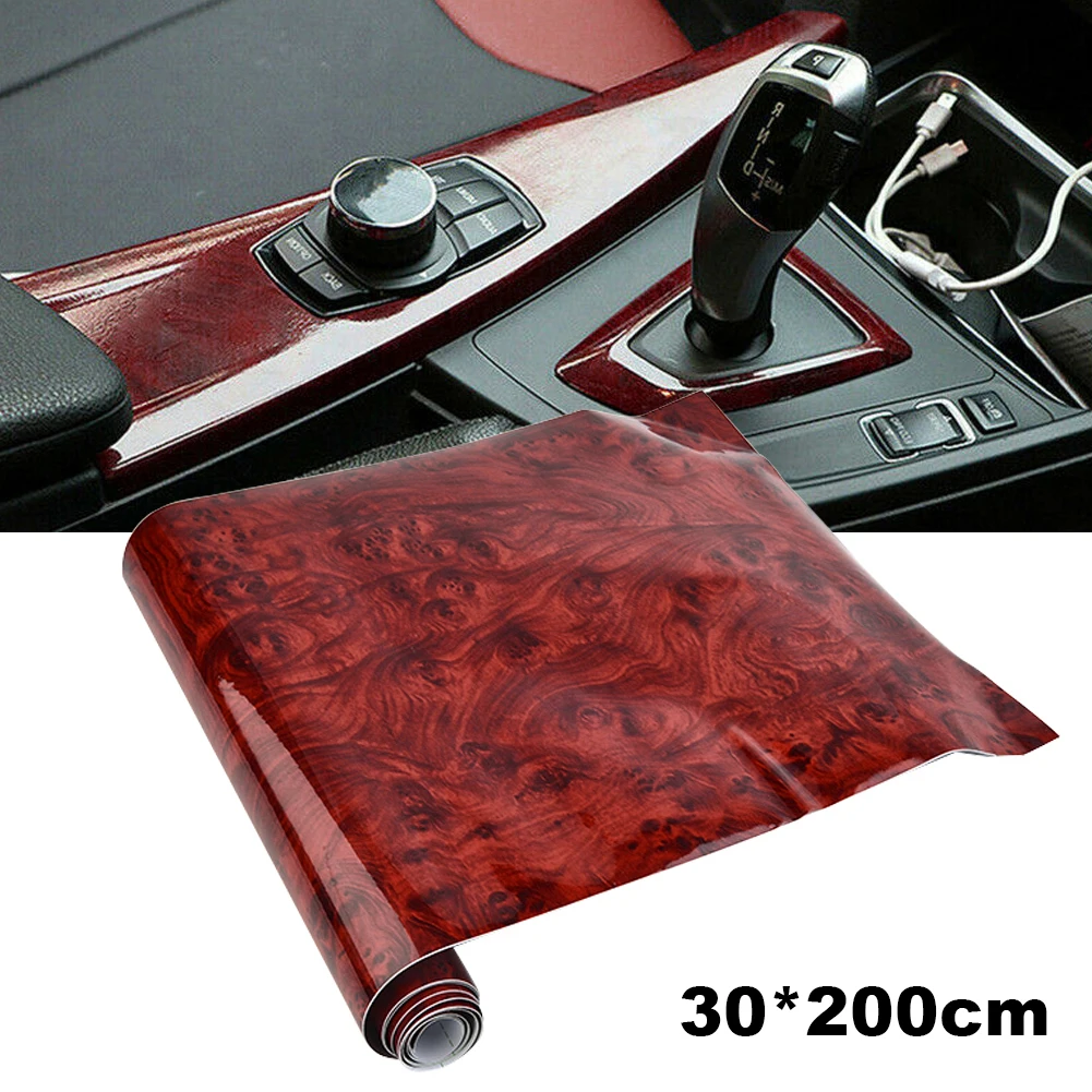 1 Roll 30cm*200cm Car Wood Grain Film Stickers Decals Wrap Film PET Wood Textured Automotive DIY Stickers Accessories
