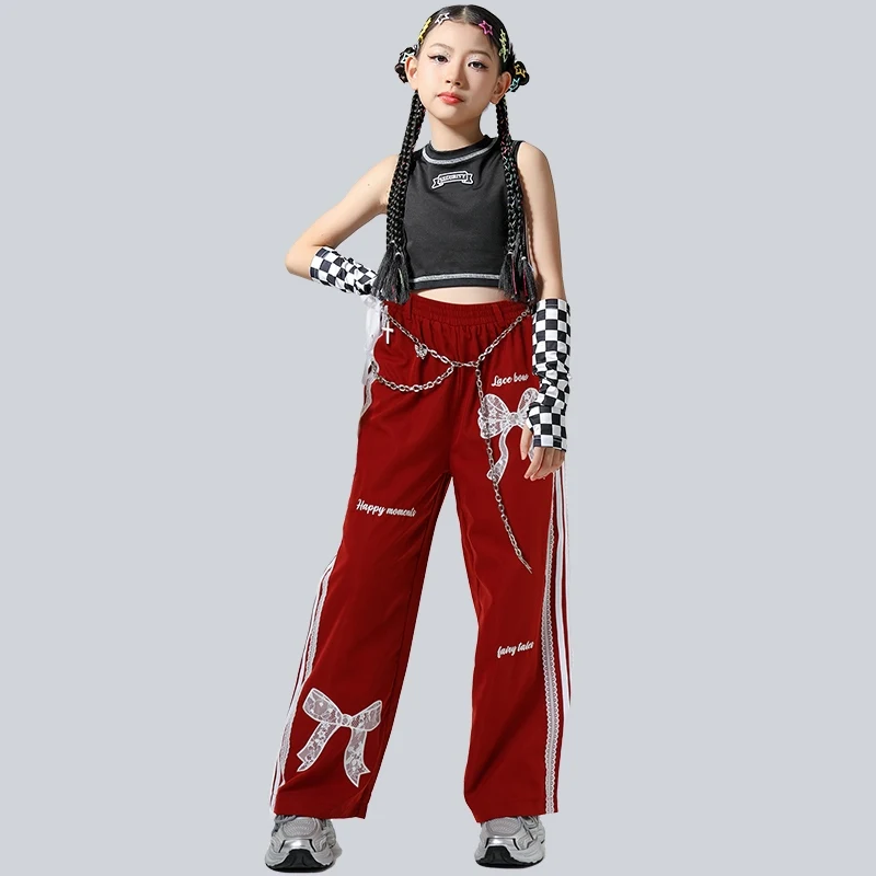 어린이 멋진 힙합 의류 어린이 거리 정장 소녀 재즈 댄스 의류 볼룸 댄스 의상 무대 Catwalk 복장 XS9872