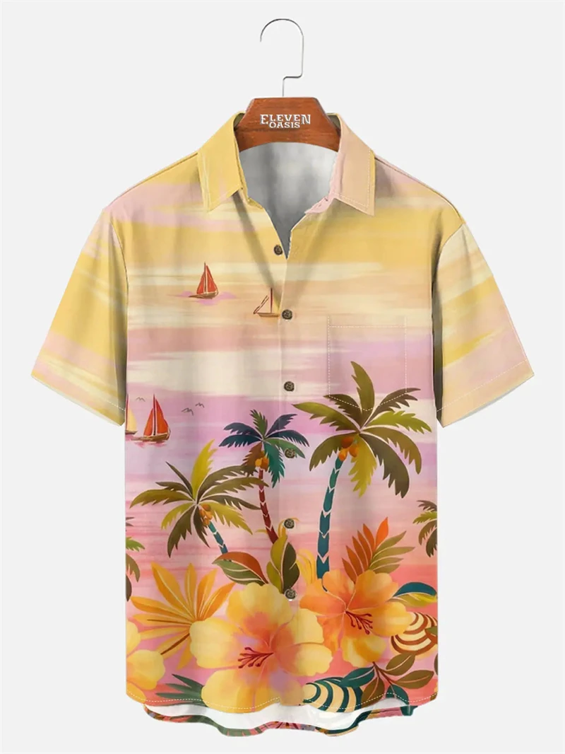 

Men's Tropical Hawaiian Shirt 3D Print Casual Short Sleeve Button Down Shirts Summer Beachwear For Vacation Daily Leisure Tops
