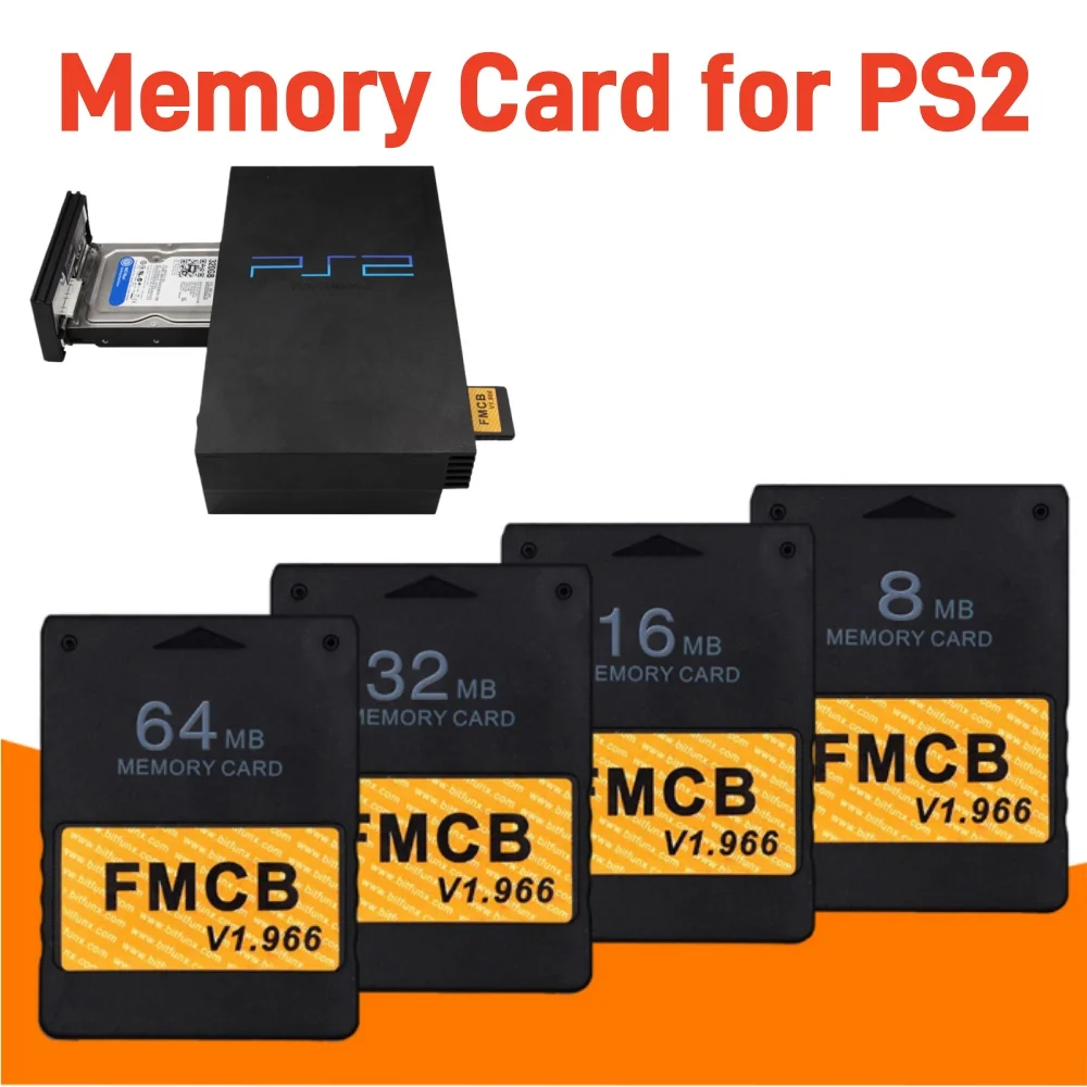 Free McBoot v1.966 8MB/16MB/32MB/64MB Memory Card for Sony PS2 Playstation 2 FMCB Extended Memory Card Game Saver
