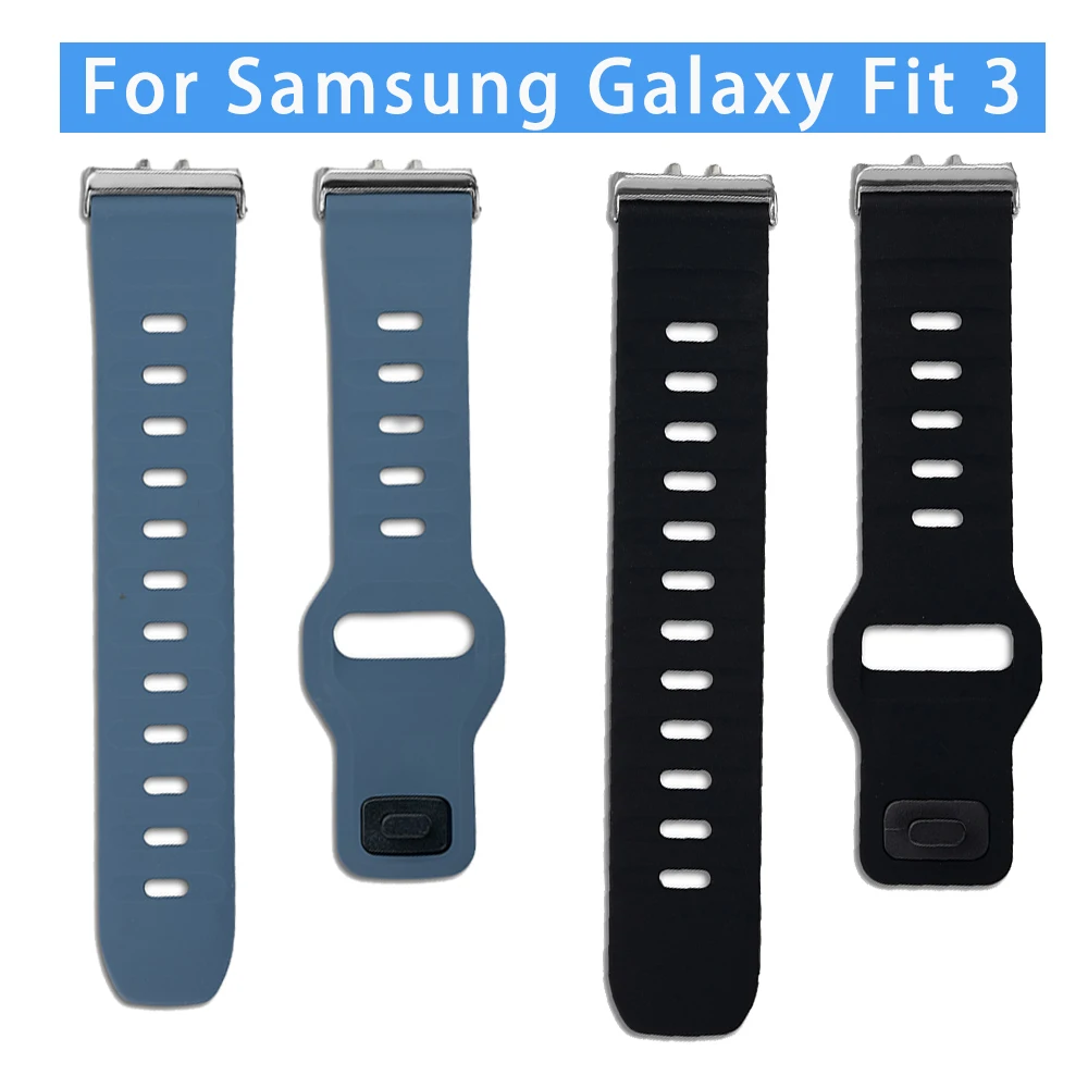 Armband für Samsung Galaxy Fit 3, langlebiges Silikon-Sportarmband, einfarbig, verstellbares Armband, Gürtelzubehör, Galaxy Fit 3