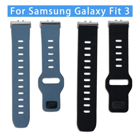 삼성 갤럭시 핏 3용 스트랩 내구성이 뛰어난 실리콘 스포츠 시계 밴드 단일 색상 조절 가능한 손목 밴드 벨트 액세서리 갤럭시 핏 3