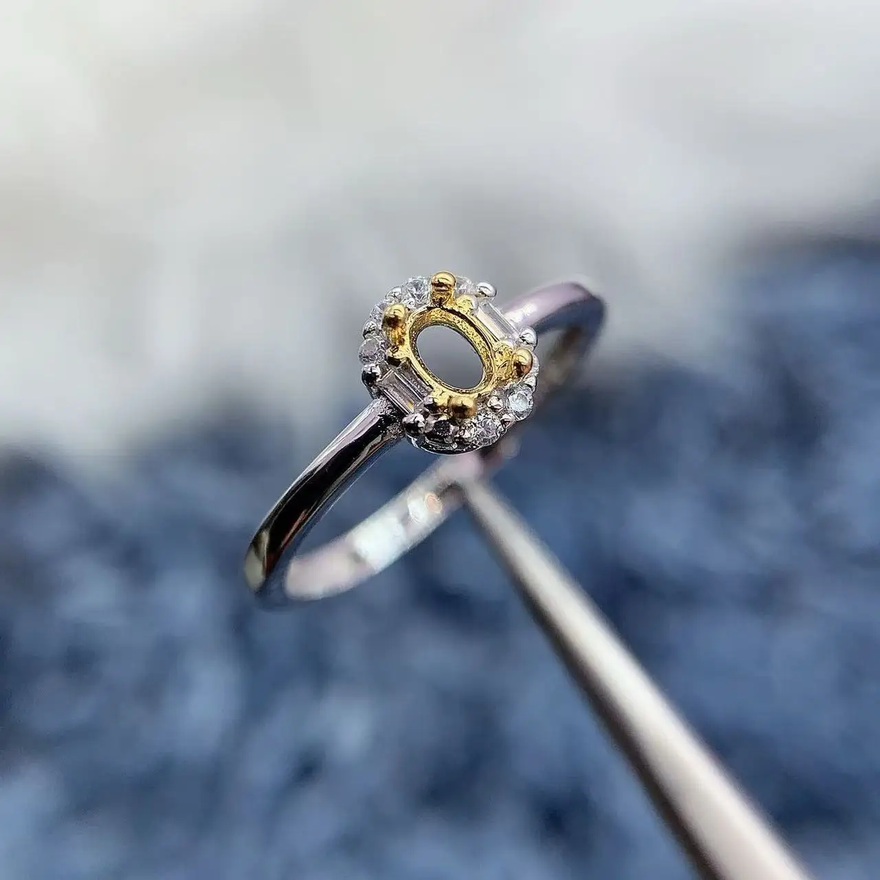 

MeiBaPJ Oval 3*4mm Stone S925 Sterling Silver Rings Setting Women Fashion luxury Charm Jewelry DIY zircon Custom Gift Wholesaler