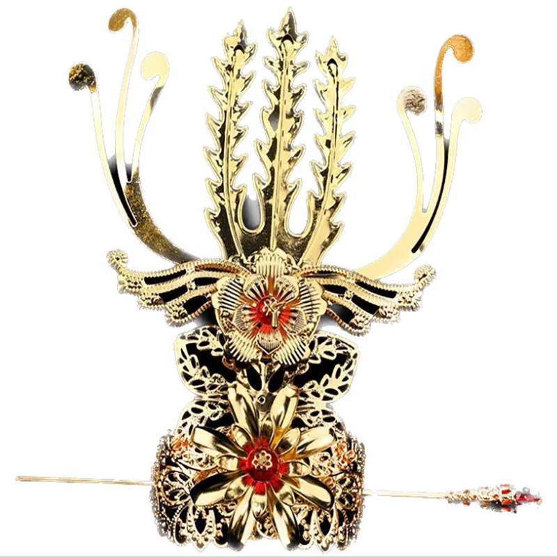 Hanfu Hair Crown Men&Women Chinese Traditional Men\'s Jewelry Headdress Cos Prop Male Vintage Topknot Crown For Men&Women
