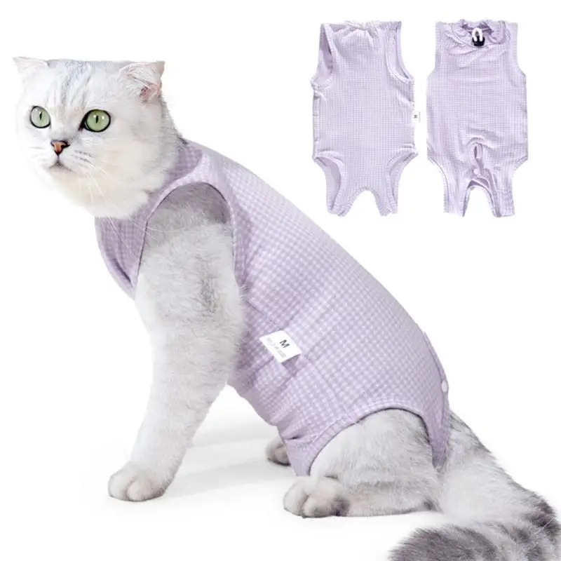 Comfortable Feline Recovery Shirt Post Spay Op Stretch Fabric Prevents Wound Lickings Promotes Fast Recovery