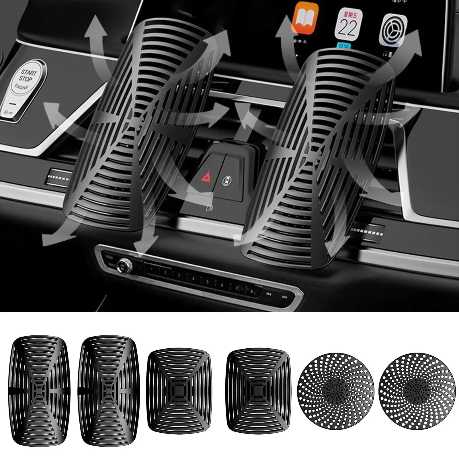 2PCS Adjustable Air Conditioning Wind Shield Anti Direct Blowing Car Outlet Wind Shield Windproof Air Outlet Baffle Windproof