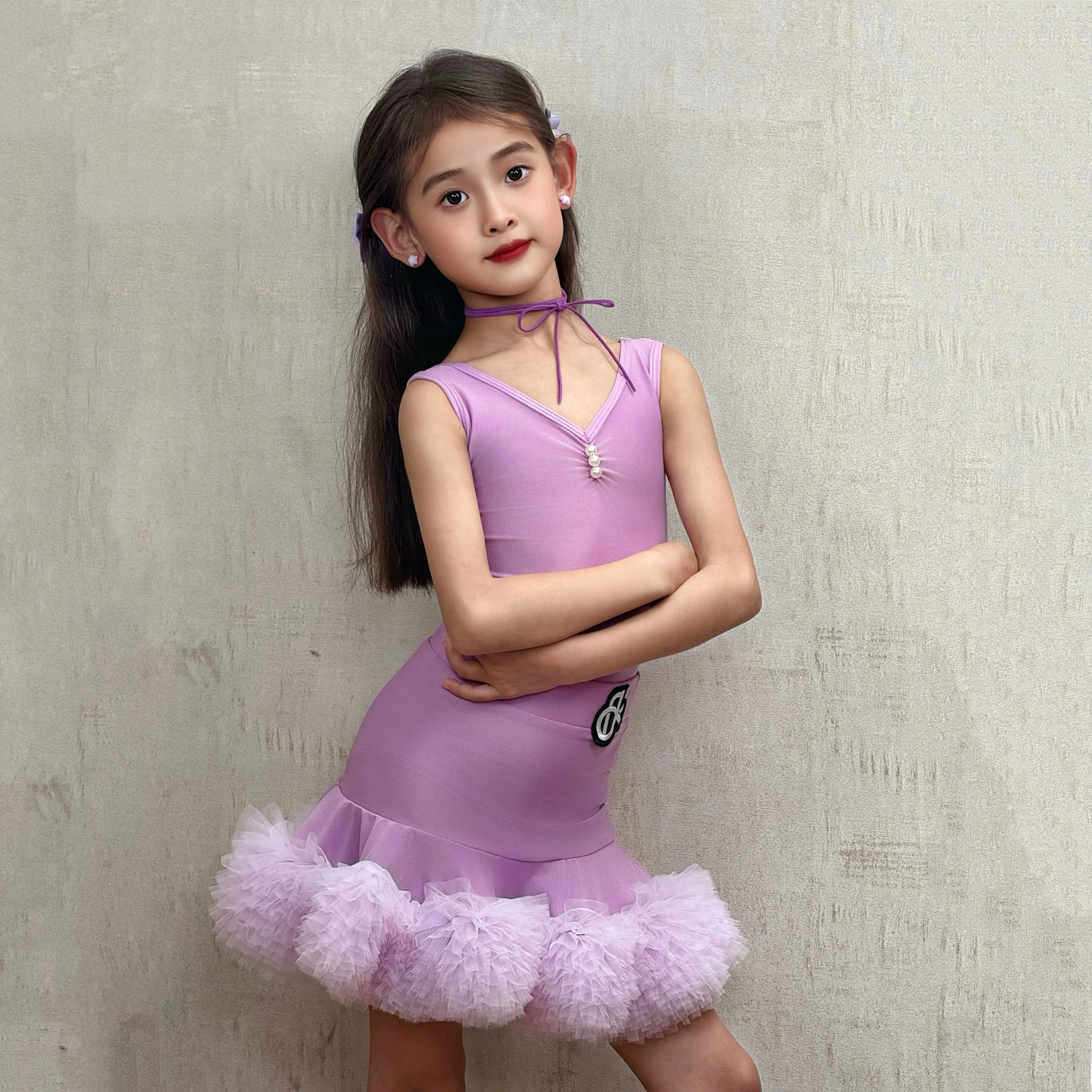 

New Summer Latin Dance Costumes for Children and Girls, practice costumes, Children's high-end performance dance Costume sets