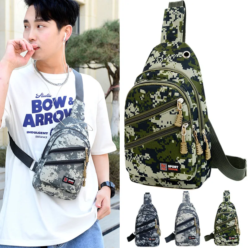 Men's Chest Bag Camouflage Backpack Crossbody Bag Multifunctional New Trendy Casual Sports Chest Shoulder Bag