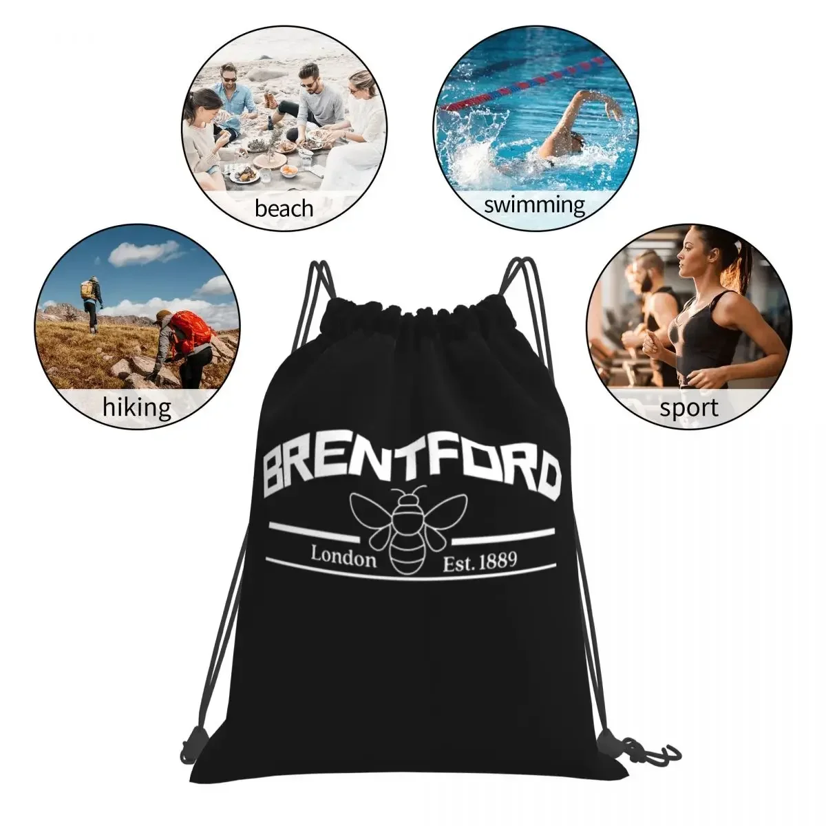 Brentford - Come On You Brentford - Brentford Bees Mochilas Sacos com cordão Pacote de bolso Bolsa esportiva BookBag