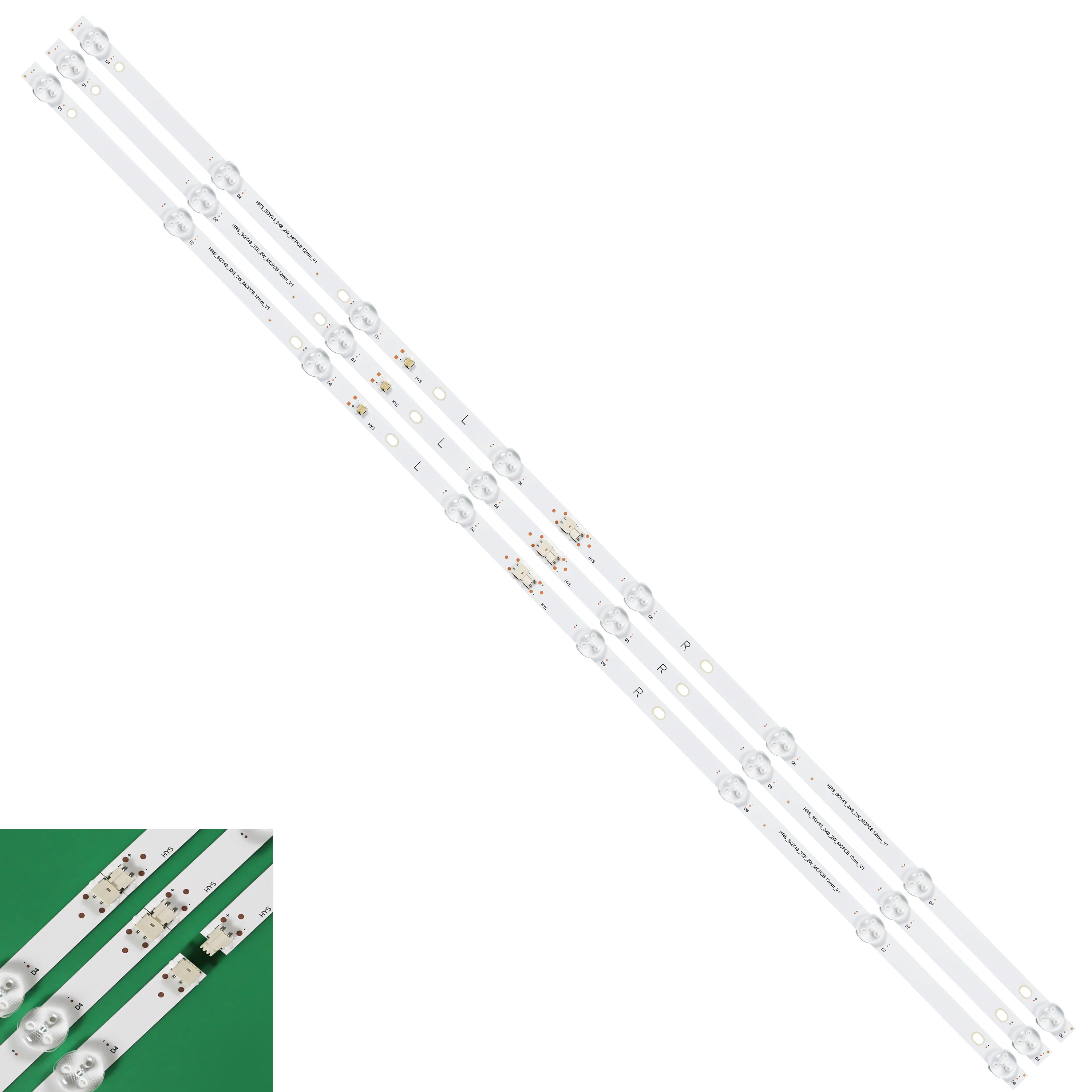 

LED strip For 43"RTU4300 RTU4300-E 43LE51012D SH-39B/4365 HV430QUB HV430QUB-N1B HRS_SQY43_3X8_2W_MCPCB JL.D43081330-031BS-M_V01