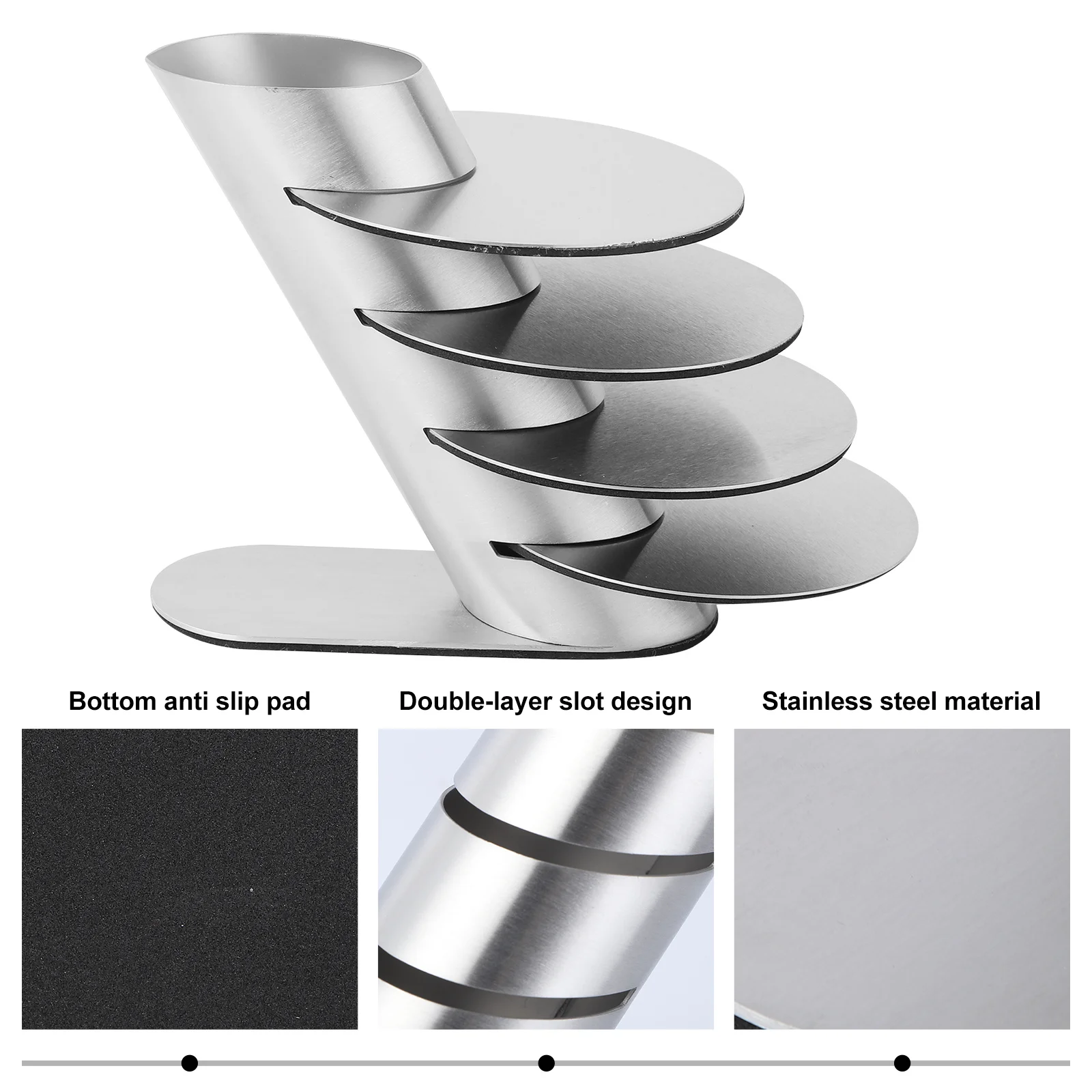 

1 Set Stainless Steel Coaster Silver Square Cup Mat Heat Resistant Anti-Skid Table Protector Kitchen Drink Pad Household Cup