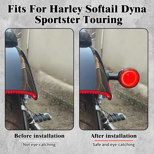 Imagen 2 del producto Luz LED de señal de giro 1157 para motocicleta, luces delanteras estilo bala para Harley Touring Sportster XL Softail Dyna, lámpara indicadora trasera