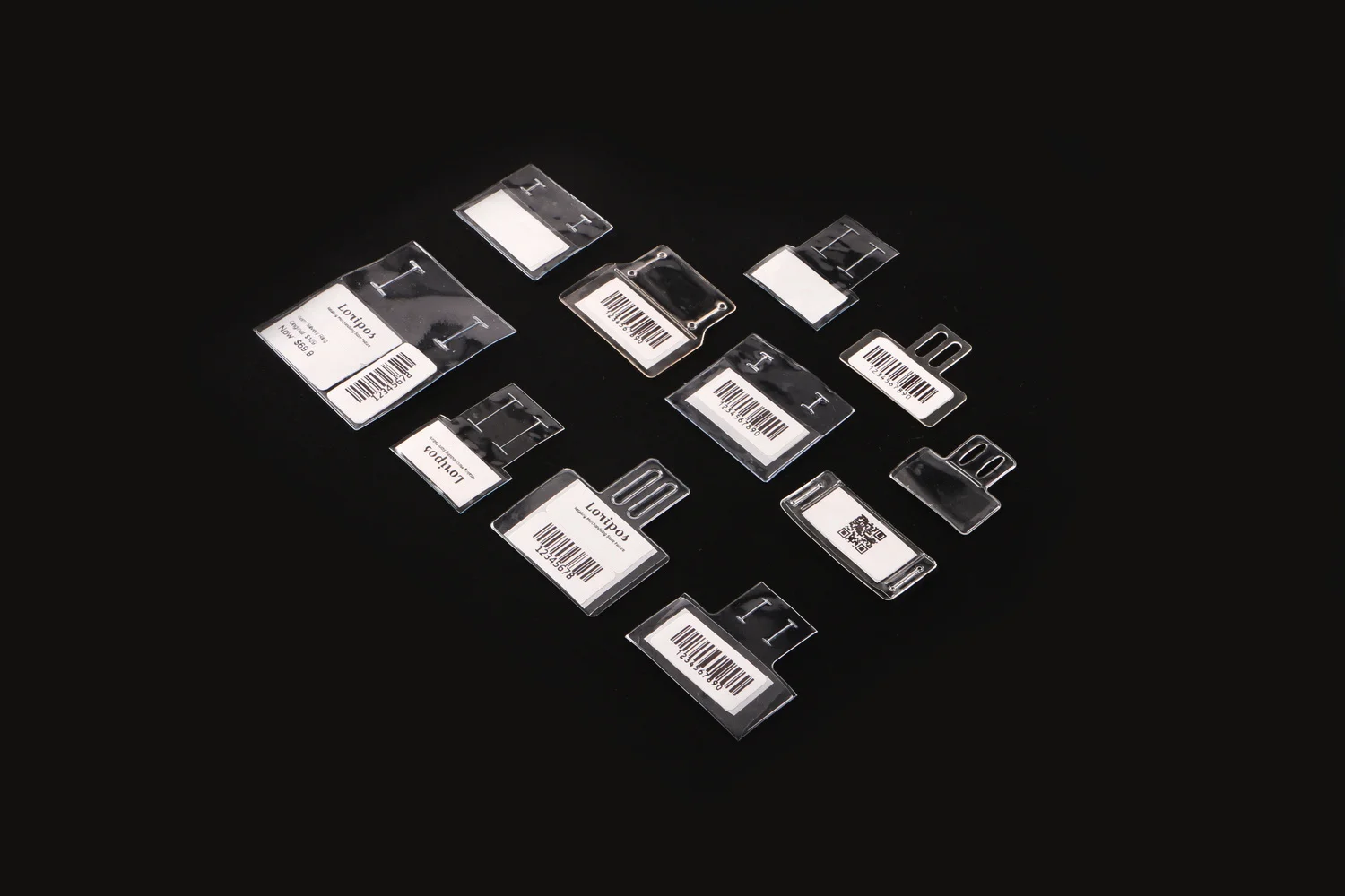50 Stück optischer Rahmen zum Aufstecken auf Etikettenbasis, Brillen, Brillen, zum Überziehen, Preisschild, Schmuck, weiche Streifenetiketten, Kunststoffhalter – Detail 2