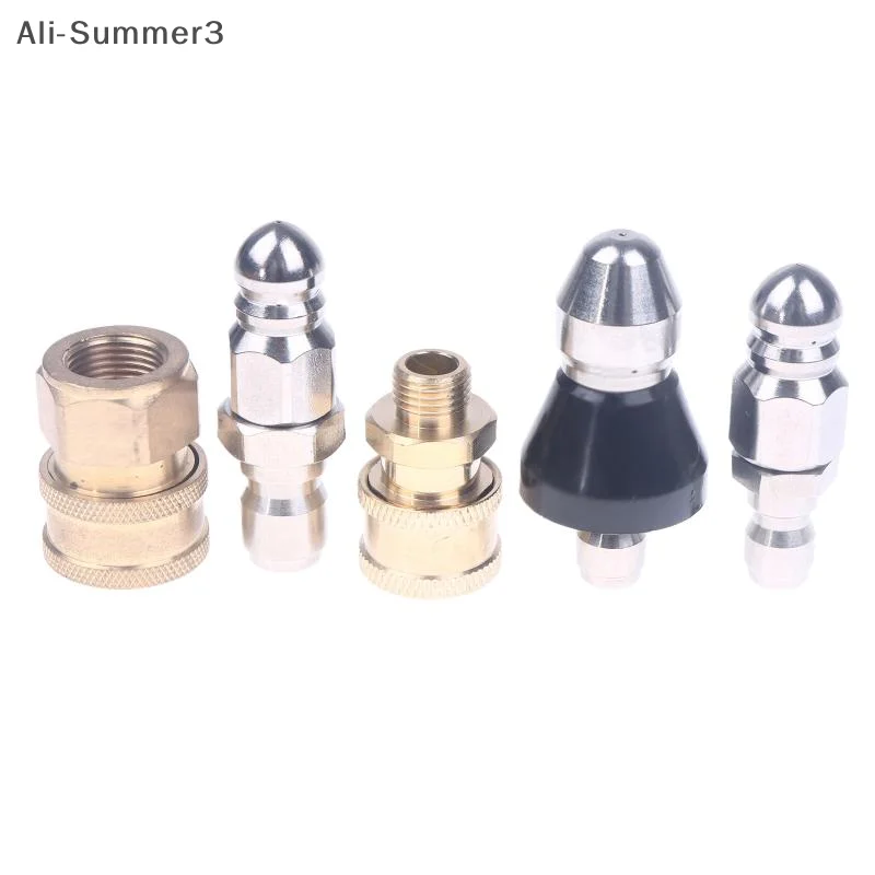 فوهة نفاثة المجاري الصغيرة مع مجموعة أطراف فوهة تنظيف الصرف السريع 1/4 بوصة لخرطوم نفاث الصرف