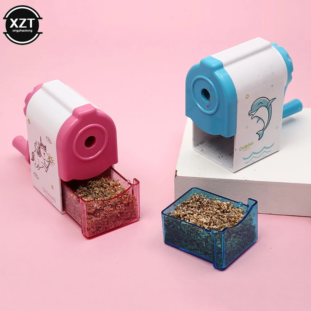 Cute Cartoon Mechanical Sharpener, Material escolar e de escritório, Papelaria criativa, Hand Pencil Sharpener, Novo, 2024