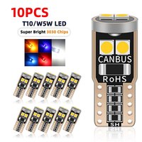 10PCS T10 W5W 3030 6smd Super Bright LED Car Parking Lights WY5W Auto Wedge Turn Side Bulbs Canbus No Error