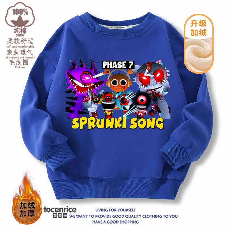 

Sprunki Song Hoodies Sprunki Incredibox Sweatshirt Music Horror Sprunki Clothes Children's Hoodie Pure Cotton Kids Hoodies