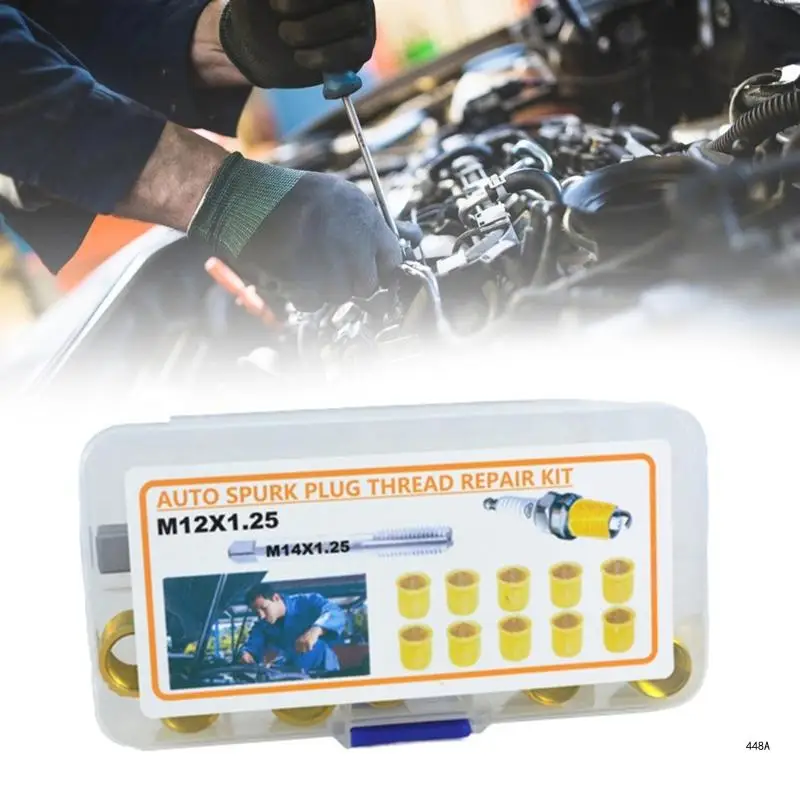 Spark Plugs Thread Repair Tool Tap Spark Plugs with M12x1.25 Inserts Tap Kit Thread Inserts Spark Plugs Thread Replacement