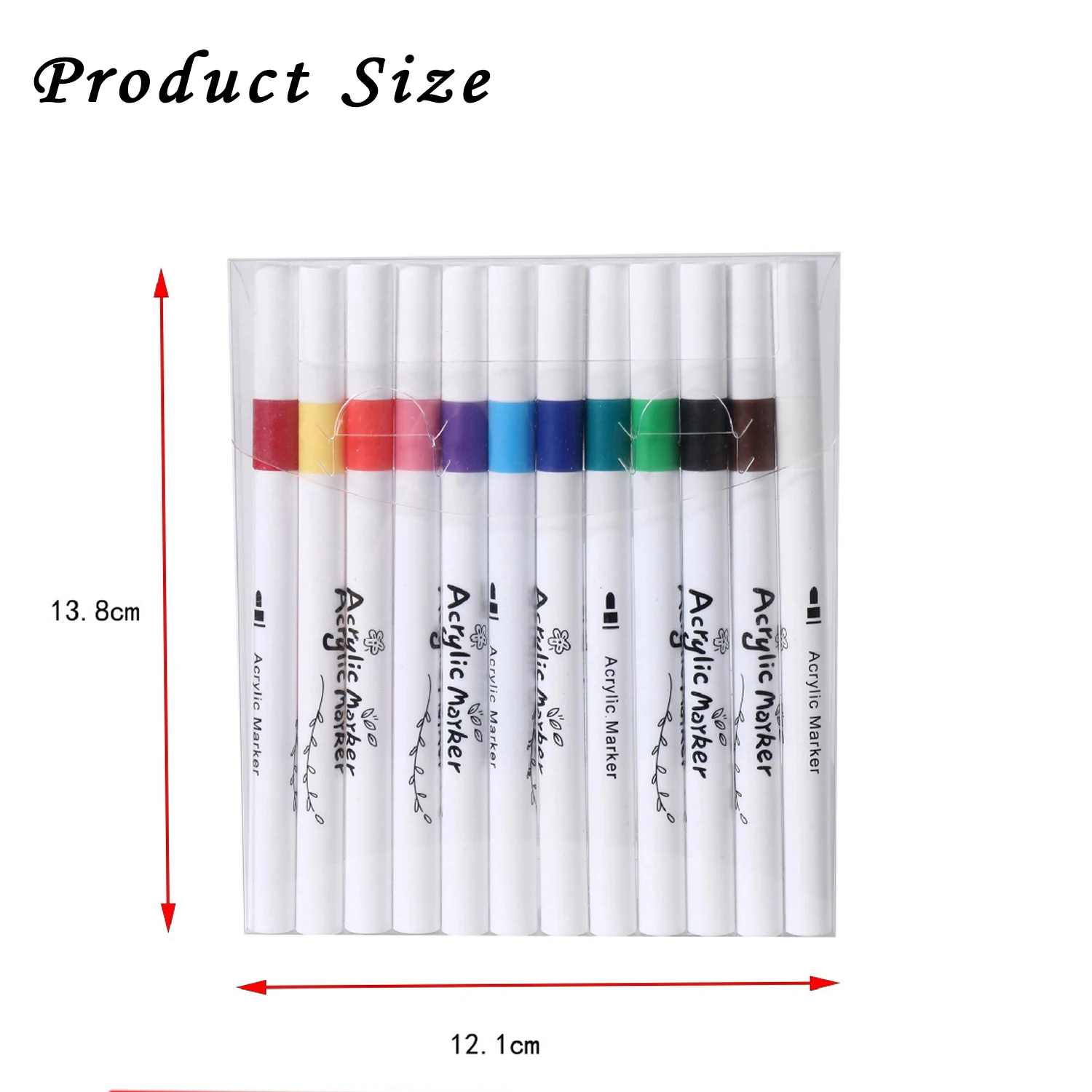 12 Acrylic Paint Pens Markers, Fabric Markers for Textile, Canvas, Paper, DIY, Paint Markers for Kids and Adults