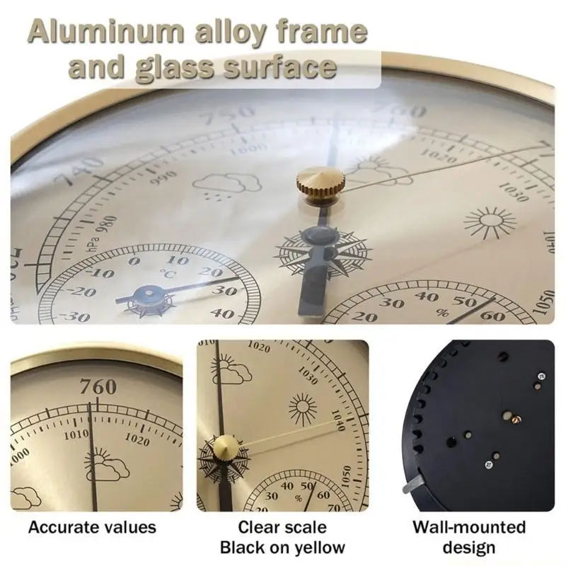 Picture 5: A2BE Barometer Thermometers Hygrometer Anglers Weather Companion 130mm Diameter Gauge
