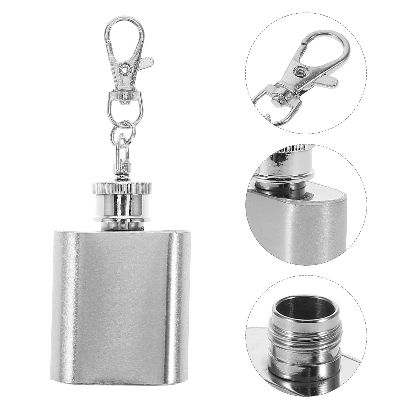 

Oil Bottle Keychain Beverage Holder Drinks Juice Flask Camping Stainless Steel Container