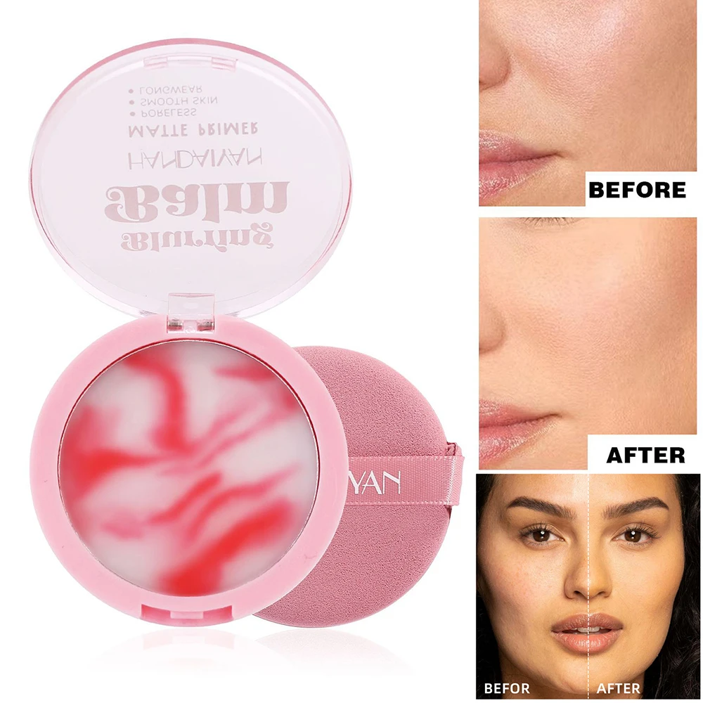 1PC Jelly Makeup Setting Powder Waterproof Matte Press Cream With Puff Velvet Face Lasting Moisturize Oil Control Fixing Makeup