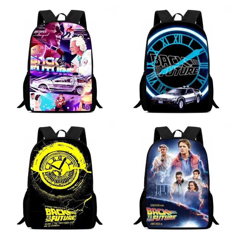 Mochila Back To The Future School Bags,Cartoon School Backpack for Girls Boys,Durable Light Weight Kids Bags for Kindergarteen