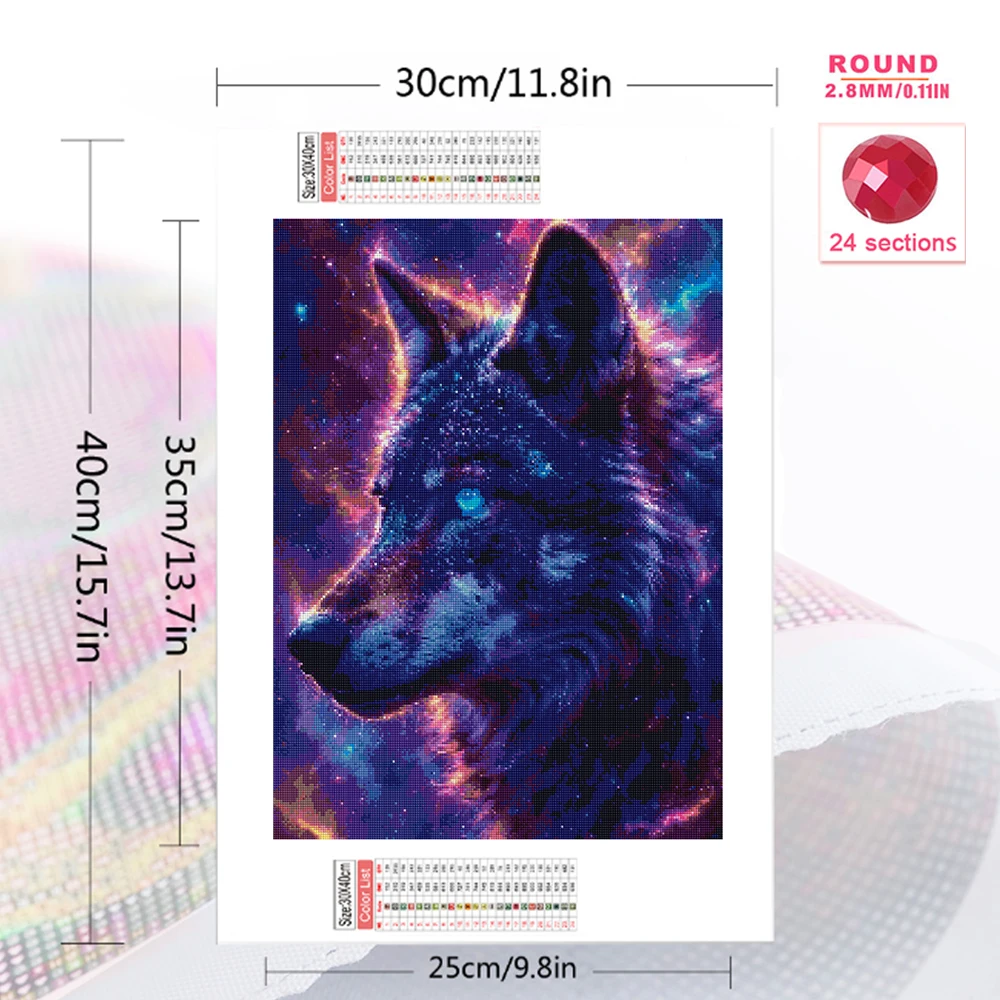 Evershine Diamond Painting Wolf Full Square Drill Mosaic Animal 5D DIY Kit Rhinestones Embroidery Stars Home Decoration