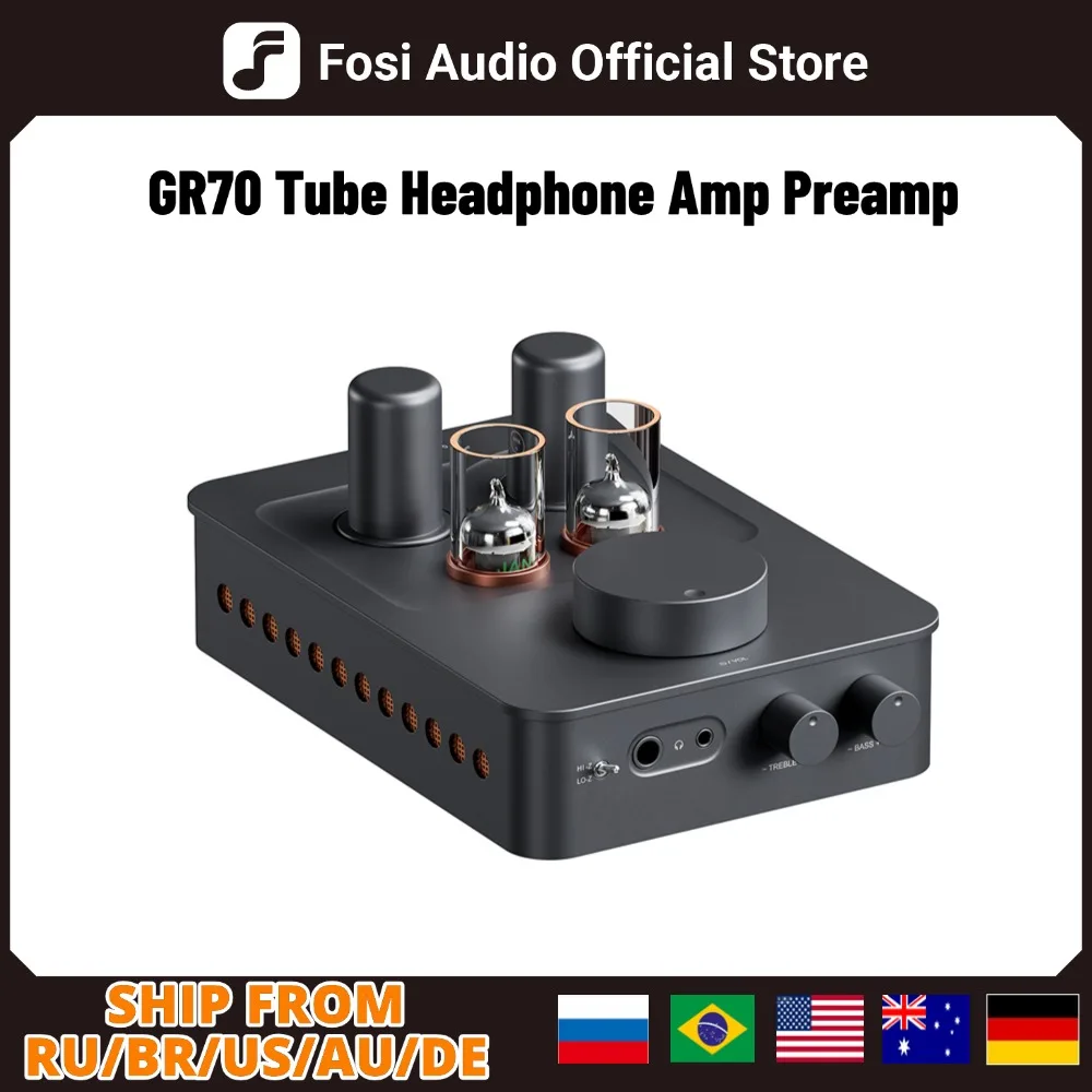 Fosi áudio gr70 tubo de vácuo amplificador de fone de ouvido retro classe a amplificador de fone de ouvido com 5654w * 2 & 6Ж4 * 2 mini pré-amplificador de alta fidelidade