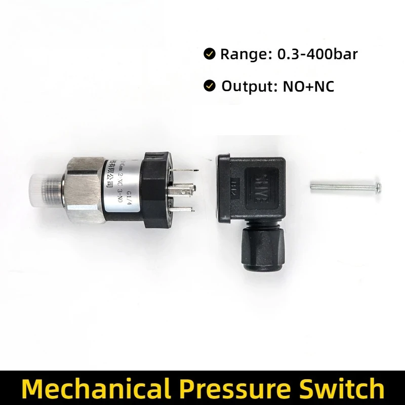 

Механический реле давления 0-400 бар, стандартное, с регулируемой диафрагмой из нержавеющей стали, для контроля давления масла и воды, поршневой тип