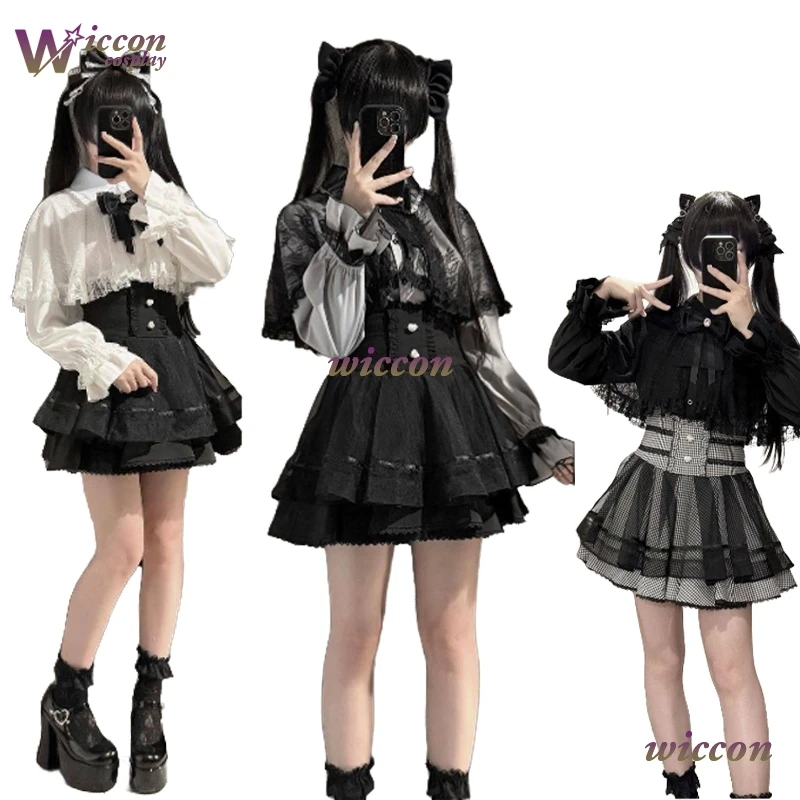 

CosC Jirai Kei Women Shirts Kawaii Lolita Y2K Cute Japanese Style Blouse Elegant Long Sleeve Sweet Tops Casual Aesthetic Shirt