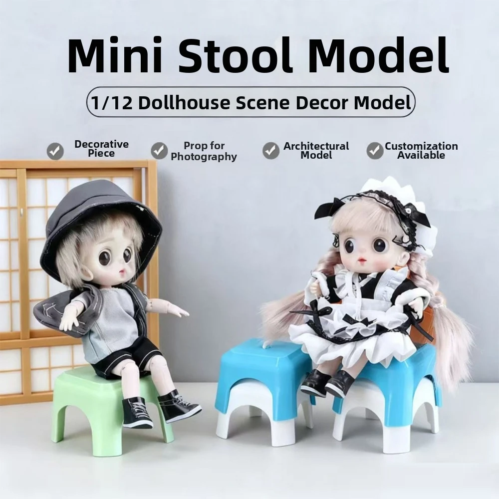 1:12 Dollhouse Simulation Chairs Mini Multistyles European Style Stool Model Living Room Furniture