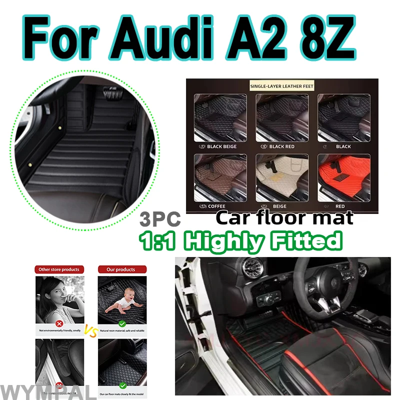 

Luxury Interior Car Floor Mat For Audi A2 8Z 2000~2005 5seat Water Poof Car Mats Floor Carpet Leather Mat Coche Car Accessories