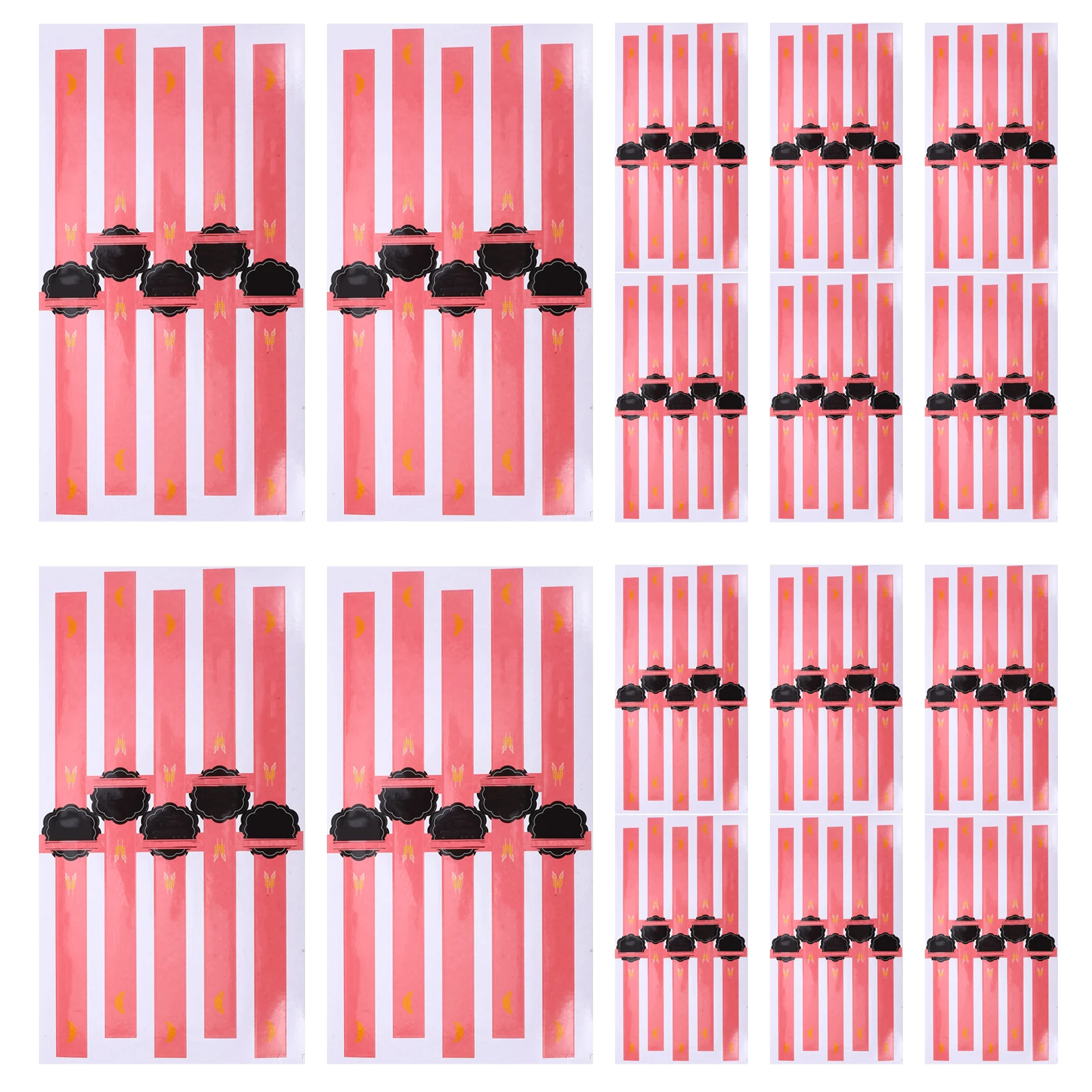 

100 Pcs Stickers Hand Made Sealing Diy Decals Long Cake Applique Pink Baking Cookie for Packaging