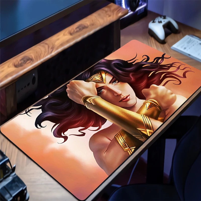 Mouse Pads W-wonder Woman Desk Mat Protector Gaming Mousepad Office Table Decor Keyboard Long Pad Computer Gamer Mats