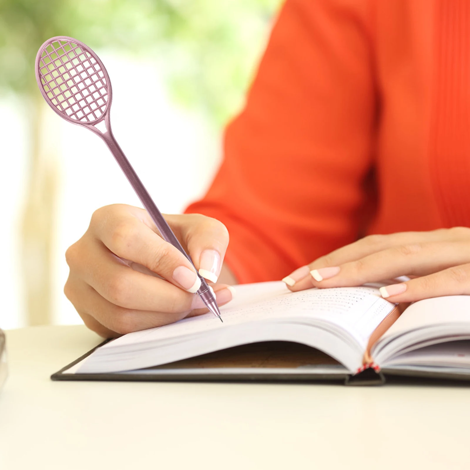 

10Pcs Badminton Racket Gel Ink Pens Adorable Cute Stationery Students Smooth Writing School Gift Point Gel Ink Pens