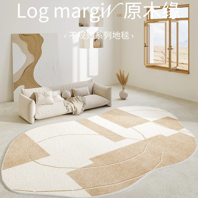 Log Style Living Room Decoration Thicken Carpet Large Area Rugs for Bedroom Large Area Cloakroom Rug Irregular Bedside Floor Mat