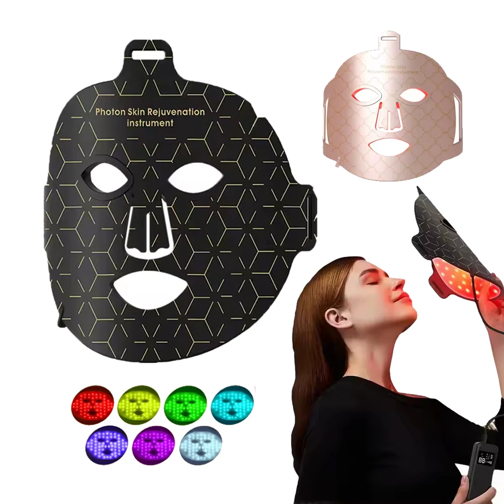 8 Colors LED Facial Mask Anti-aging Skin Rejuvenation Photon Beauty Device Infrared Red Light Therapy LED Face Masks Skincare