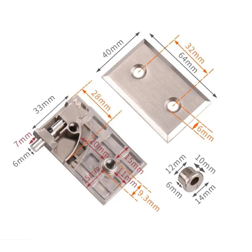 Cabinet Glass Hinge Zinc Alloy Thickened Connector Shower Door Fixed Panel Glass to Glass Corner Clamp for 5 to 8mm Thickness