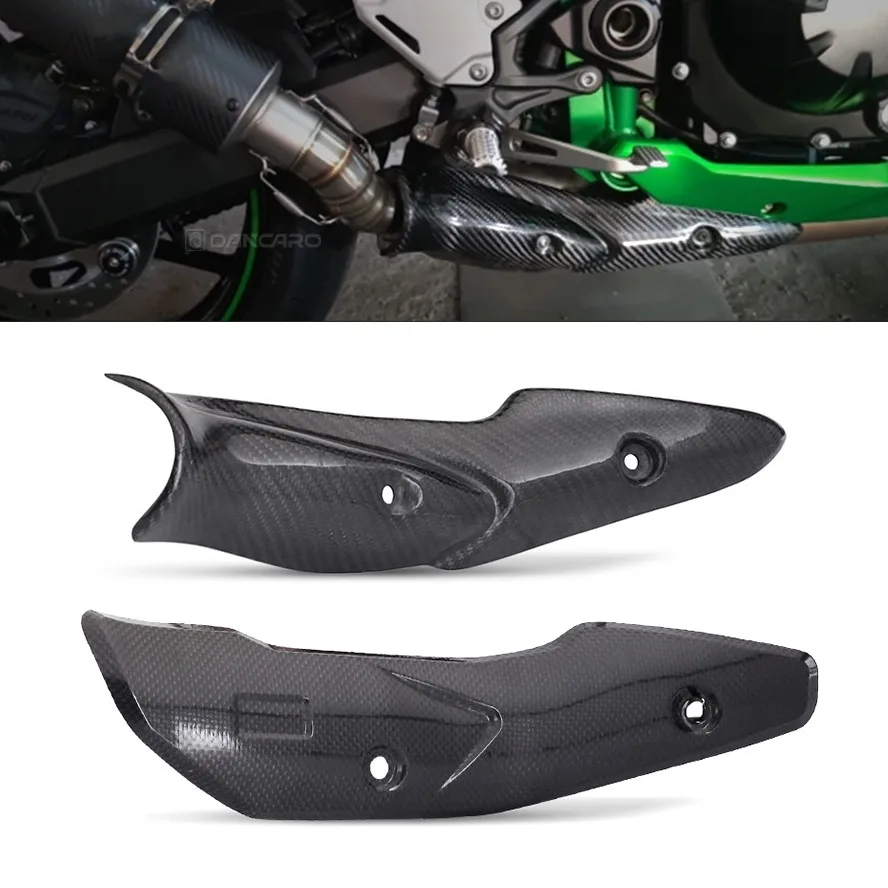 Slip On For Kawasaki Z900 17-22 Z900SE Motorcycle Exhaust Mid Link Pipe Carbon Fiber Heat Shield Cover Guard Anti-Scalding Shell