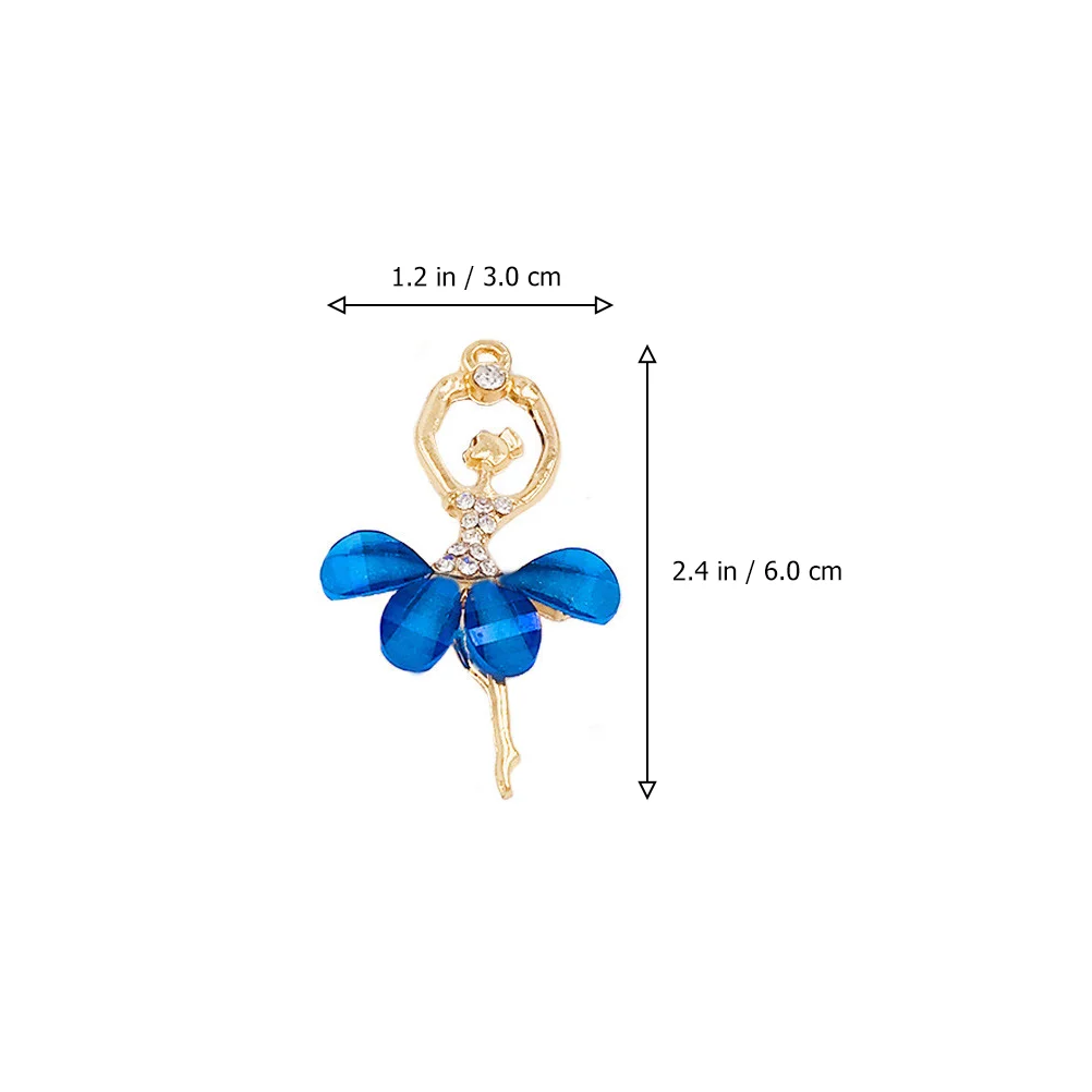 14 Pcs Ballet Girl Pendant Keyring for DIY Decoration Jewelry Making Accessories Necklace Unique Design Charms Alloy Material