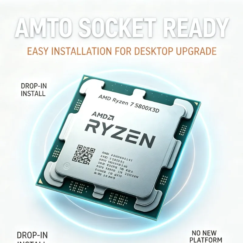AMD Ryzen 7 5800X3D Gaming Processor Ryzen 5000 Series AM4 8-Core 16-Thread 5GHz 96MB Cache DDR4 Loose Piece Without Cooler
